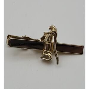 Vintage Tie Clip Pump Well w/ Moving Articulated Jointed THandle Anson Gold Tone